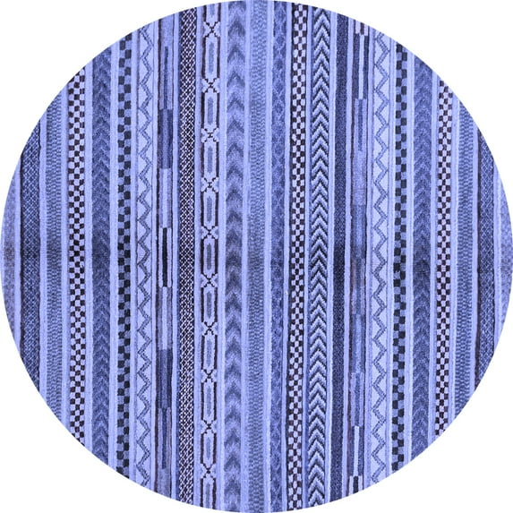 Ahgly Company Machine Washable Indoor Round Southwestern Blue Country Area Rugs, 5' Round