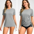 thumbnail image 6 of Axiiglly Swim Shirts for Woman Short Sleeve Sun Shirt Sun Protection Hiking Shirts Lightweight Running Workout Top Side Drawstrings UPF Fishing Shirts, 6 of 10