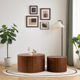 thumbnail image 3 of Cylindrical Coffee Table Set of 2 - Space-Saving MDF Nesting Tables, Round End/Side Tables with Waterproof Finish, No Assembly Modern Furniture for Living Room & Small Spaces, 3 of 6