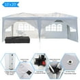 thumbnail image 5 of 10 x 20ft Outdoor Folding Gazebo Canopy, Portable Tent W/ 6 Removable Sidewalls & 4 Windows, Heavy Duty Commercial Instant Tent W/ Waterproof Canopy & Carry Bag, Lightweight Folding Party Tent, T854, 5 of 9