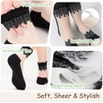 thumbnail image 6 of 5 Pairs Sheer Floral Socks for Women, Embroidered Mesh Lace Ankle Socks, Breathable Summer Cute Transparent Stockings, 6 of 7