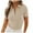 Beige, variant on Oversized Tshirts for Women Casual V Neck Business Work Button Down Short Sleeve Ribbed Knit Shirts Summer Tops for Women Beige XL
