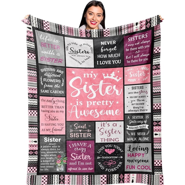 LHSHID Sister Gifts Sister Birthday Gifts from Sister Best Friend Birthday Gift for Women Bestie Gifts for Women Big Sister Gift from Little Sister Blanket Soul Sister Gifts for Girls 30"x40"