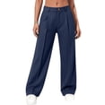 thumbnail image 4 of Tumotour Business Pant for Women Button High Waisted Wide-Leg Pants Office Work Trousers with Pocket Dress Pants, 4 of 10