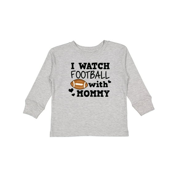 Inktastic I Watch Football with My Mommy Boys Long Sleeve Toddler T-Shirt