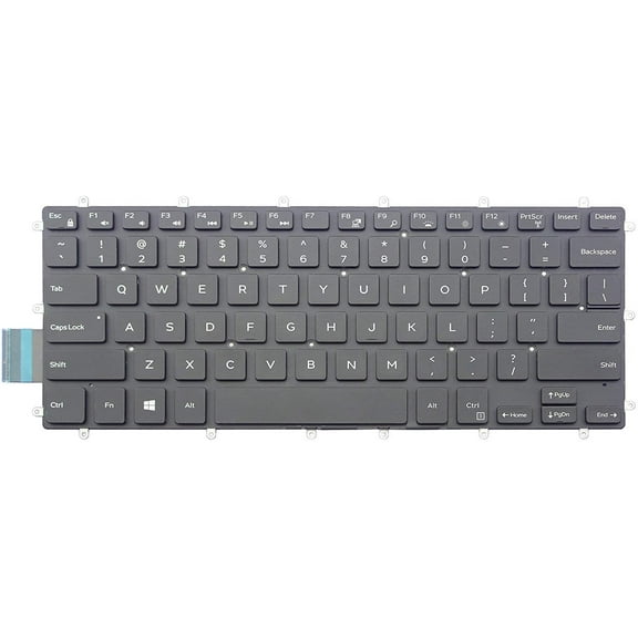 New US Black Backlit English Laptop Keyboard (Without palmrest) Replacement for Dell Inspiron 13-5368 13-5378 13-5379 13 5368 5378 5379 0H4XRJ 0M9DMK Light Backlight