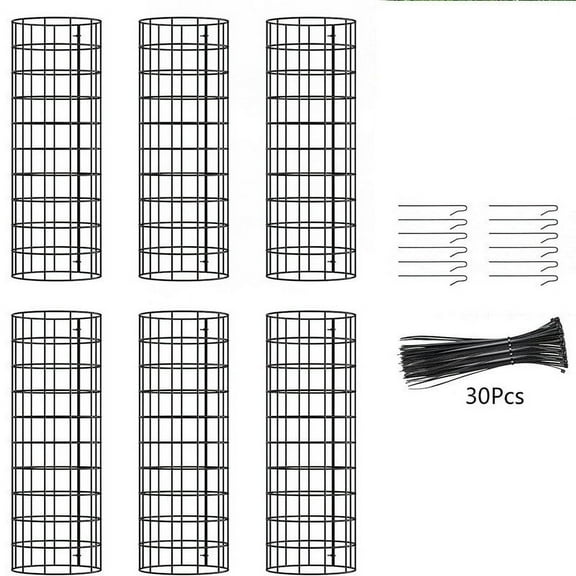 potrochi Tree Trunk Protector, 6 Pack Plant Guard Protectors with Zip Ties & Metal Stakes, Garden Protection Tree Wrap Cage for Damaged Bark Protector for Preventing Tree Trunk from Deer, Mower