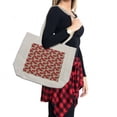 thumbnail image 2 of Poppy Flower Shopping Bag, Spring Garden Pattern with Red Blossoms Capsules and Little Dots, Eco-Friendly Reusable Bag for Groceries Beach and More, 15.5" X 14.5", Cream, by Ambesonne, 2 of 2