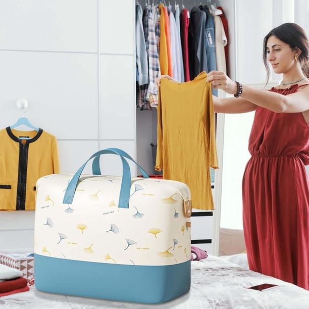Almacenamiento de ropa con compartimentos, bolsa de almacenamiento de ropa grande, organizador de armario, bolsa de clasificación de ropa, alta capacidad, bolsillo exterior, fácil de