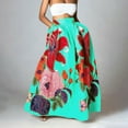 thumbnail image 2 of ZICTH Womens High Waist Long Maxi Skirt with Pocket Summer Beach Boho Floral Print Skirt for Women, 2 of 4