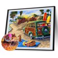 thumbnail image 2 of Cuadros Decorativos 5D Kit Rhinestone DIY Playa Vacaciones Coche Full Round Drill Diamond Painting Craft Likrtyny embutido en tela, 2 of 9
