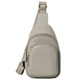 thumbnail image 1 of Dinheiro Mini bolso para cadáveres versátil, bolso de pecho de gran capacidad de PU simple para mujerGris, 1 of 5