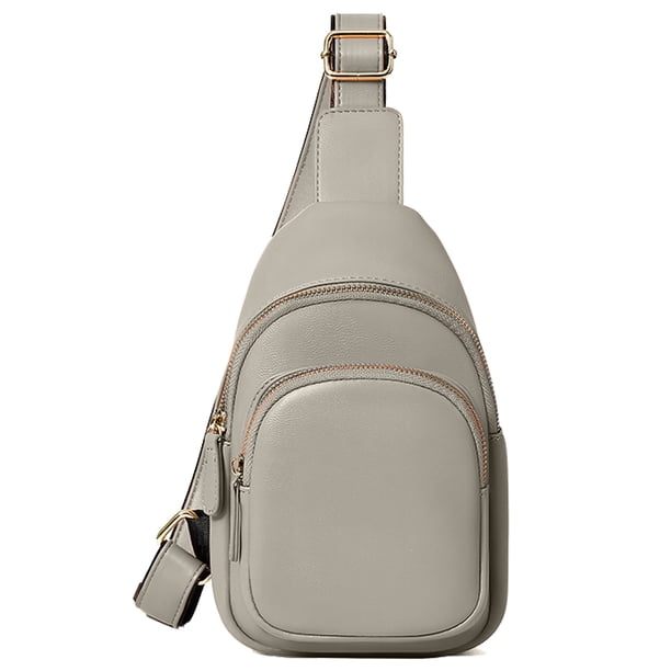 Bolso bandolera mini versátil, bolso de pecho de PU sencillo y de gran capacidad para damas