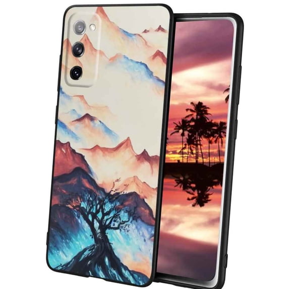 Compatible with Samsung Galaxy S20 Phone Case, mountain-tree-painting-191 Case Men Women, Flexible Silicone Shockproof Case for Samsung Galaxy S20