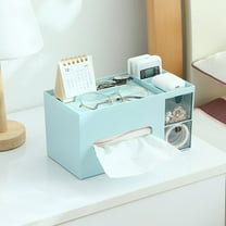 InsCrazy Clearance, Desktop Tissue Box Holders with Compartments Desktop Organizer Holders for Remote, Pen, Phone Desktop Storage Bathroom Organizers and Storage