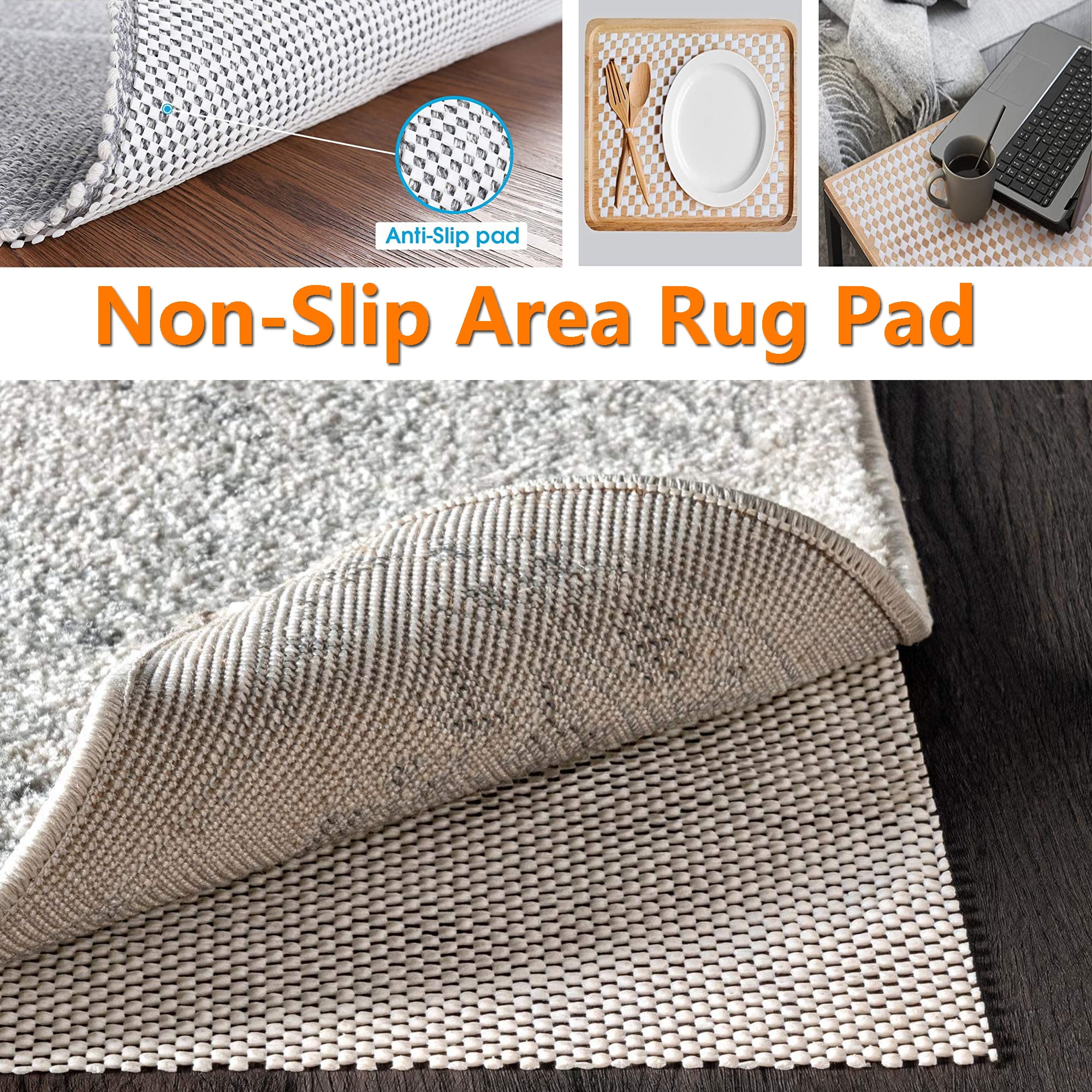  Non Slip Area Rug Pad - 2x3 Area Runner Carpet Pad Gripper for  Hardwood Floor, Super Strong Grip, Provides Protection and Cushion : Home &  Kitchen