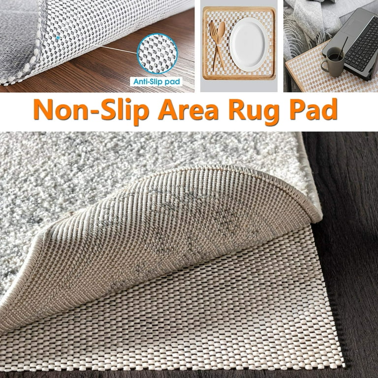 QIYAA Non Slip Rug Pads Rug Pad 3 Size Rug Gripper for Hardwood Floors,  Runner Anti Slip Non Skid Carpet Mat 