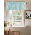 thumbnail image 2 of Starfish Shell Valances for Windows Abstract Ocean Beach Shore Teal Striped Rod Pocket Curtains Valance Short Window Treatment Drapes for Living Room, Bedroom Bathroom 42"&nbsp;W x 18" L, 2 of 5
