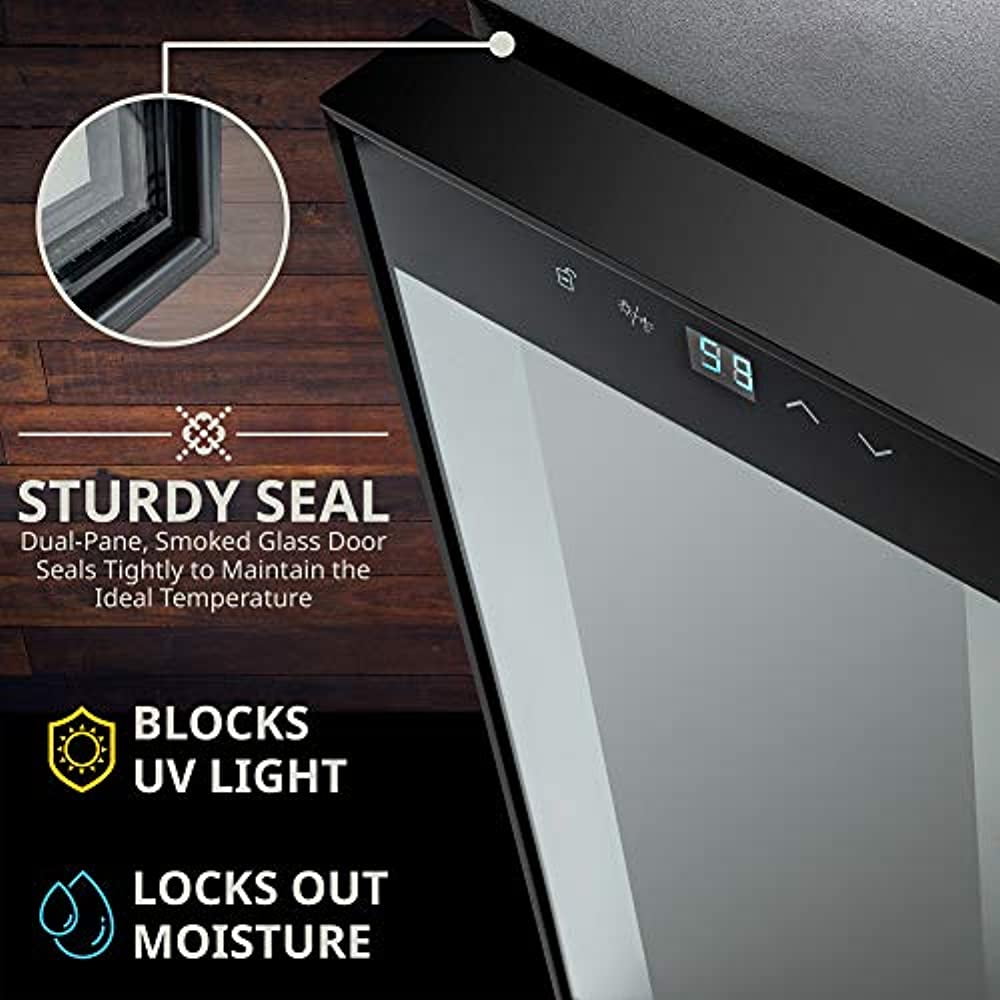 IVATION Compressor Wine Cooler Refrigerator with Lock, Black