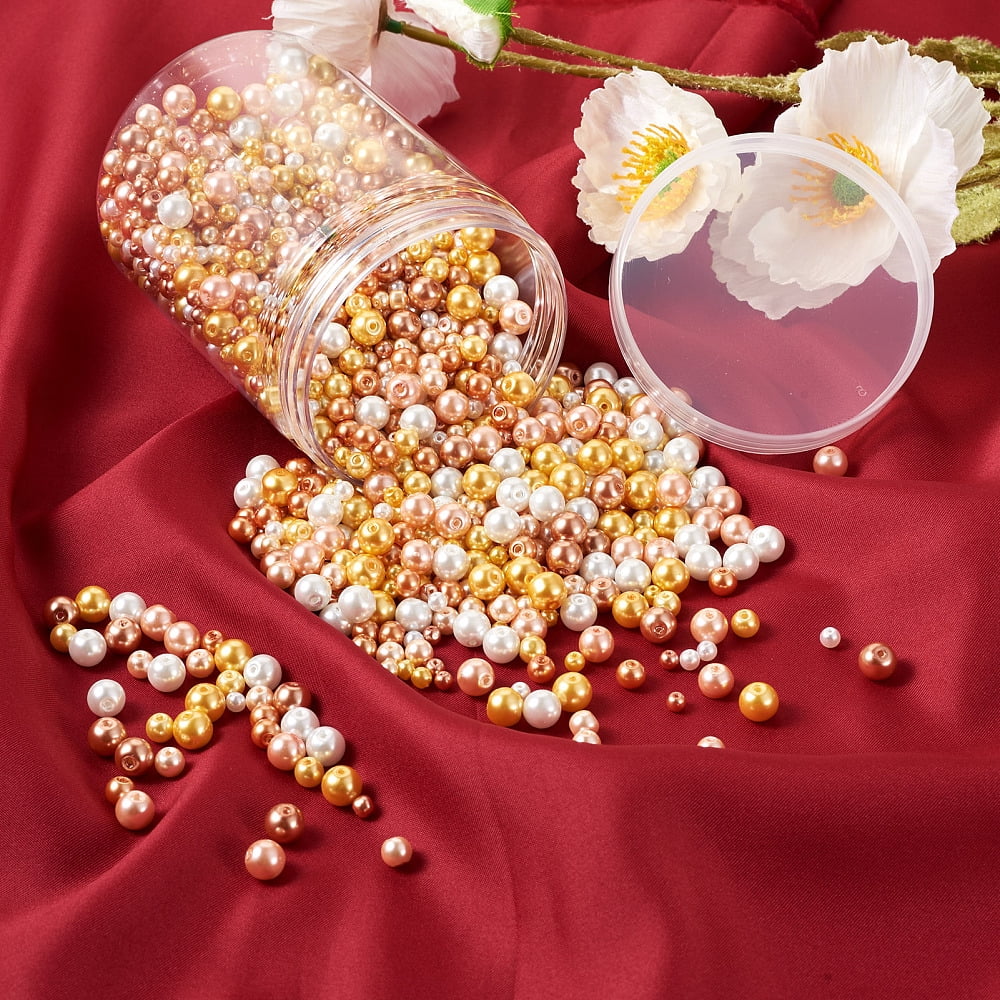 11 Strands 11 styles Baking Painted Pearlized Glass Pearl Round Bead Strands Mixed color 1strand/style