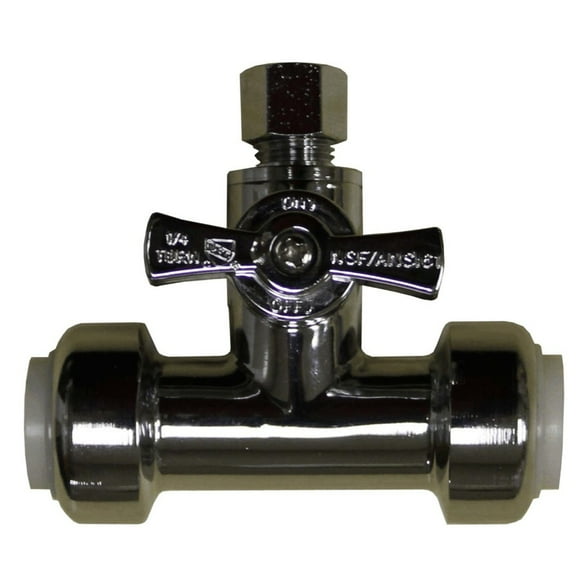 1/2" Push Fit x 1/2" Push Fit x 1/4" Compression Push 'N' Connect Tee Stop Valve