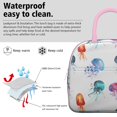 thumbnail image 3 of Lunch Bag Lunch Box for Women Reusable Insulated Lunch Bags,Water-Resistant Watercolor Colorful Jellyfish Cooler Lunch Tote Bag, Large Capacity for Work Travel Picnic, 3 of 6
