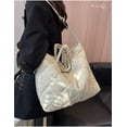 thumbnail image 2 of Kukuzhu Puffer Tote Bag Women Quilted Shoulder Crossbody Handbag Lattice Nylon Padded Hobo Cotton Puffy Purse Casual Satchel, 2 of 7
