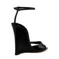 thumbnail image 3 of XYD Women High Heel Wedge Sandals Square Open Toe Ankle Strap Patent Leather Fashion Nightclub Party Shoes Size 10.5 Black, 3 of 4