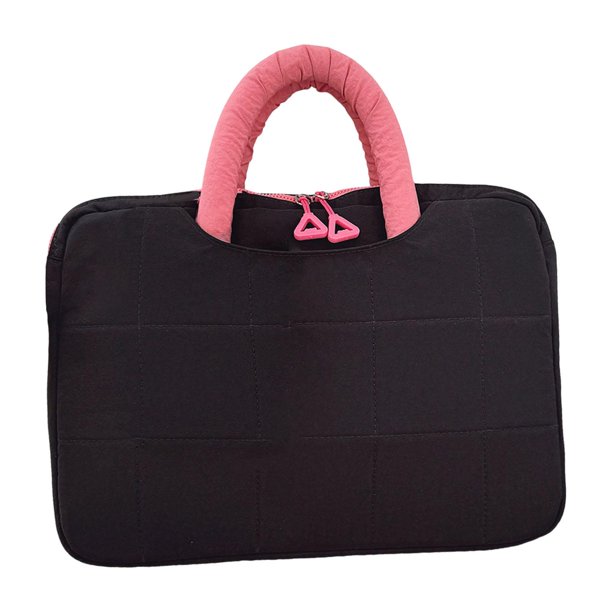 Maletín para portátil, bolsa de transporte para computadora, informal, de moda, ligero, funda protectora para portátil, para viajes, desplazamientos a Negro