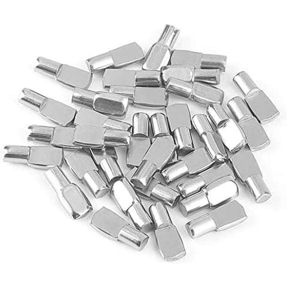 6mm Shelf Pegs,Fit 6mm Diameter Hole Cabinet Furniture Spoon Shape Support Pins for Shelves Nickel Plated(40 Pieces)