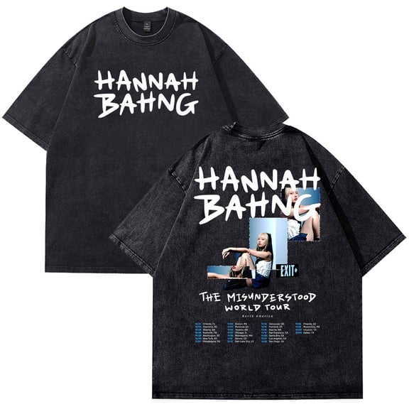 Hannah Bahng The Misunderstood Tour 2025 T-Shirt Cotton Wash Tee Women Men Short Sleeve Casual Crewneck Tee