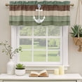 thumbnail image 2 of Coastal Anchor Curtain Valances for Windows, Kitchen Valance Window Treatments Panel 2 Pack, Sage Green Brown Retro Wooden Grain Rod Pocket Short Curtains for Bathroom Bedroom 42 x 12 Inch, 2 of 8