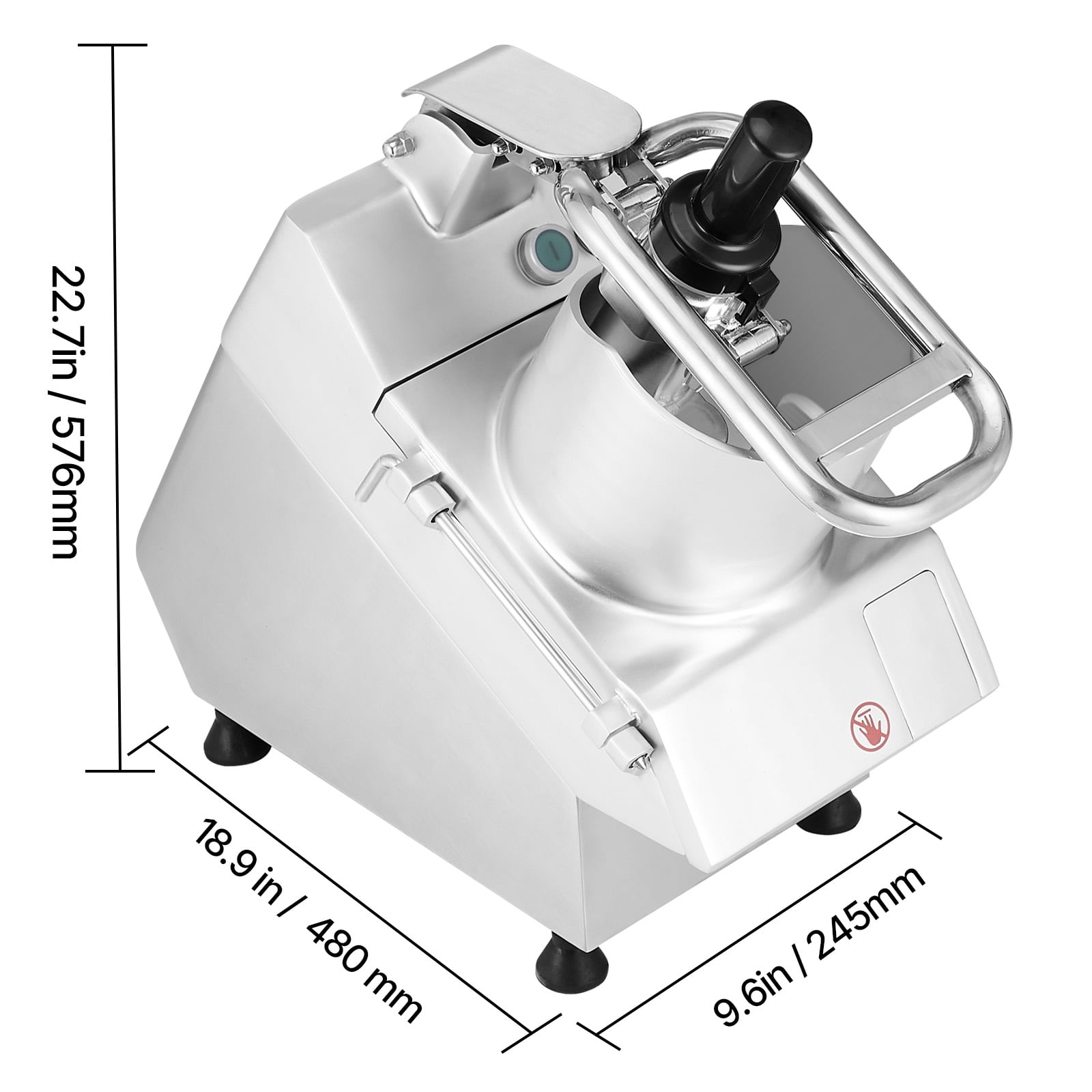 KFFKFF  Commercial Food Processor Stainless Steel Grain Grinder 750W Electric Food Cutter for Vegetables Fruits 3mm/5mm/7mm/10mm Grater, 2mm/4mm Cutter