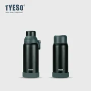 Tyeso Stainless Steel Double-Lid Insulated Sports Water Bottle Portable Handheld Outdoor Large Capacity Flask Stylish Water Cup