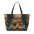 thumbnail image 2 of Kdxio Surreal Meditating Cat for Beach Bag for Women Large Beach Tote Bag Waterproof Sandproof Swim Bag with Zipper Pockets Beach Vacation Travel, 2 of 7