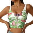 thumbnail image 3 of Goofa Amanita Fly Agaric Printed Sports Bras for Women, High Impact Running Bra Workout Crop Tank Tops Longline Sports Bra Push up-Medium, 3 of 9