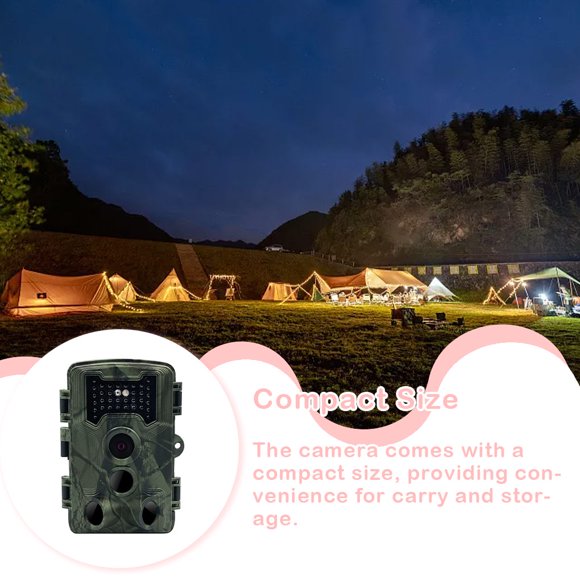 Caméra de Sentier Faune Équipement de Photographie Outil d'Enregistrement Haute Définition Accessoire de Photographie Extérieur Rechargeable 1080p Caméras de Chasse
