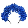 thumbnail image 2 of Women's Daisy Flower Crown Headband, Artificial Floral Hair Hoop with Full Bloom Design, Lightweight Comfortable Headpiece for Wedding Party Photography Travel Blue, 2 of 4