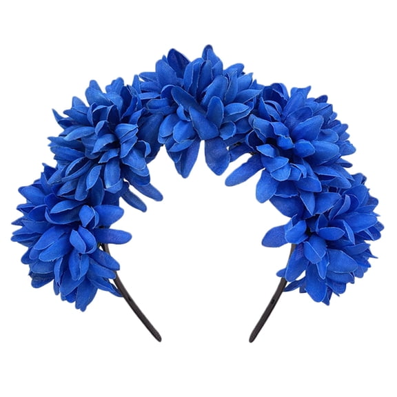QASIEATN Women's Fashion Daisy Hair Bands Halloween Party Dress Up Accessories Boho Headbands Blue Flower Hair Clips