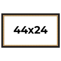 44x24 Frame Gold Real Wood Picture Frame Width 2.25 Inches | Interior Frame Depth 0.5 Inches |