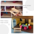 thumbnail image 1 of DECORNIJIA 2Pcs Mini Picnic Table Model Wood Khaki for Photography, 1 of 8