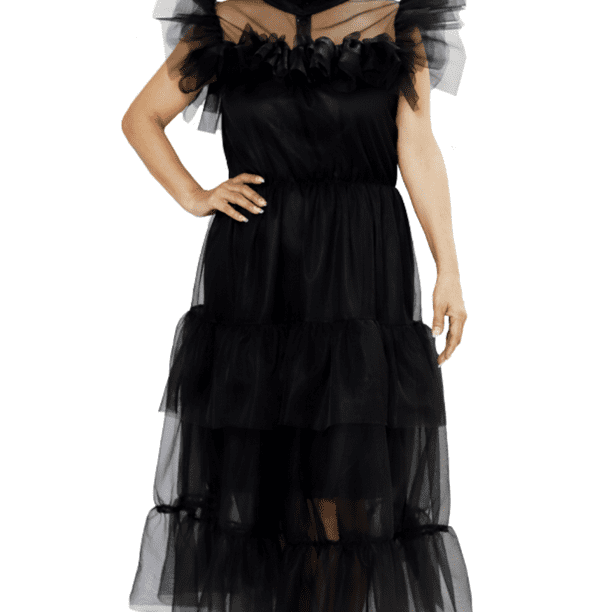 Disfraz Vestido Merlina Addams Noche de Fiesta para Dama Talla