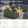 thumbnail image 7 of POTEBAN Patio Furniture Set, 7-Piece Outdoor Sectional All-Weather Wicker Patio Conversation Set for Backyard (Haze Blue Cushions with Gray Rattan), 7 of 7