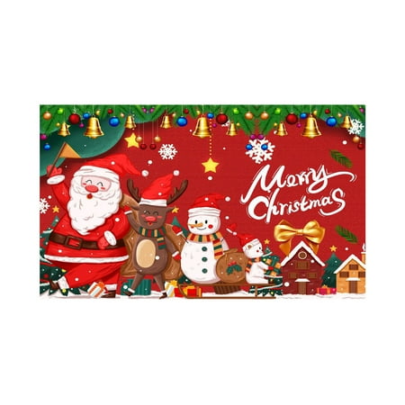 

Teacher Tapestry 7x16FT Merry Christmas Holiday Banner Garage Door Cover Mural Winter Snowman Santa Outdoor Large Door Cover Decoration Indoor And Outdoor Christmas Holiday Decoration
