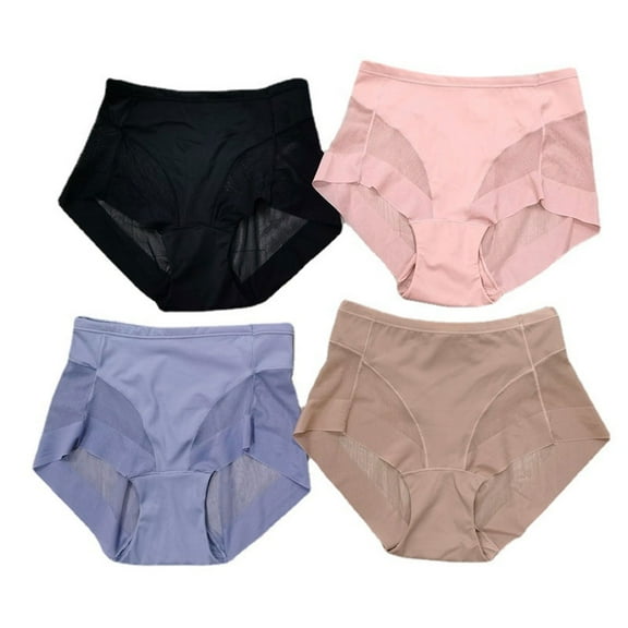 Women's thin mid-waist briefs waist collection buttock lifting panties mesh gauze breathable women panties pure cotton crotch