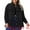 Black, variant on DARING DIVA Women's Plus Size Button Down Long Distressed Denim Jacket 1X Dark Blue