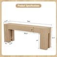 thumbnail image 3 of Extra Long Sofa Console Table for Entryway Living Room, 78-Inch Farmhouse Wood Behind Couch Table, Rectangular Accent Console with Wooden Double Base for Hallway Foyer Entrance, Light Oak, 3 of 7