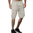 thumbnail image 6 of HCNTES Mens Shorts Cargo, 2025 Elastic Waist Bermuda Shorts Summer Casual Loose Fit Multi Pockets Outdoor Jogger Short Cargos(Beige,3XL), 6 of 6