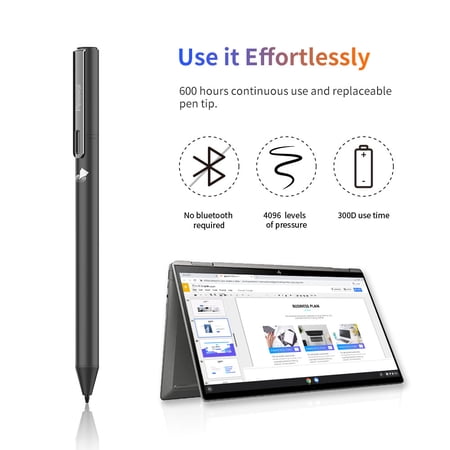 Penoval USI Stylus Pen for Chromebook with 4096 Levels Pressure for Lenovo chromebook Duet, ASUS chromebook C436, HP chromebook X360 12b, HP chromebook X360 14b?Including AAAA Battery & Spar