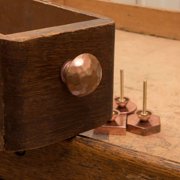 Set of Six Beaten Copper Knobs